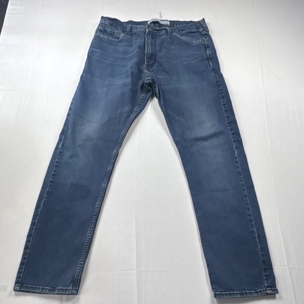 Signature Levi Strauss & Co. Regular Taper Blue Denim Jeans Button Zip Mens
